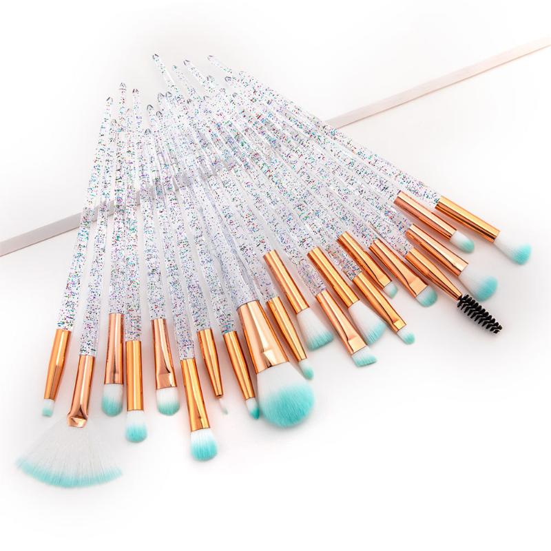 

20pcs Diamond Makeup Brush Set Eye Brush Beauty Tools Fan Powder Eyeshadow Contour Beauty Cosmetic Colorful For Make Up Tool