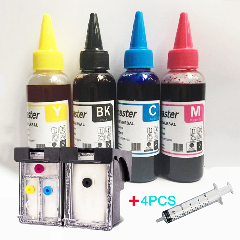 

Vilaxh For 304 xl 304xl Refillable Ink Cartridge+4 bottles ink Deskjet 2620 2630 2632 3720 3730 envy 5010 5030 5020 printer