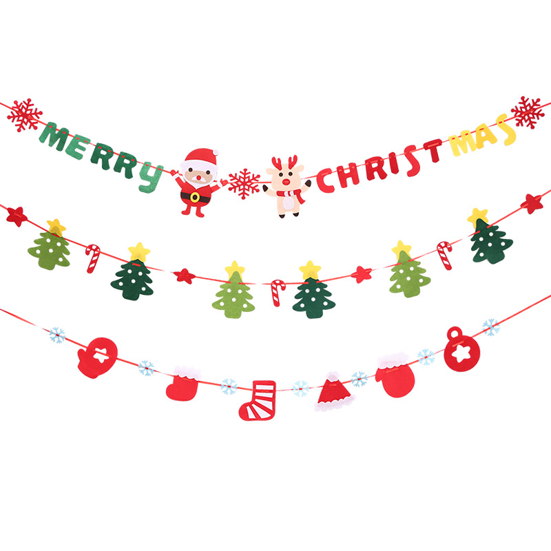 

Elk Santa Claus Christmas Garland Hanging Banner Merry Christmas Ornament 2020 Xmas Navidad Gift Decorations for Home