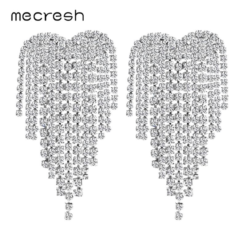 

Mecresh Ethnic Statement Tassel Earrings for Women Bohemian Gold Color Crystal Dangle Earrings Fashion Jewelry MEH1248