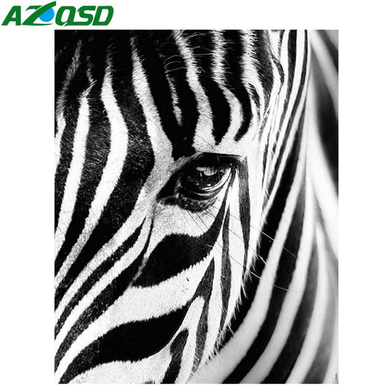 

AZQSD Diamond Painting New 2020 Rhinestones Pictures Diamond Embroidery Zebra Crafts Wall Decor Mosaic Animal Full Kit