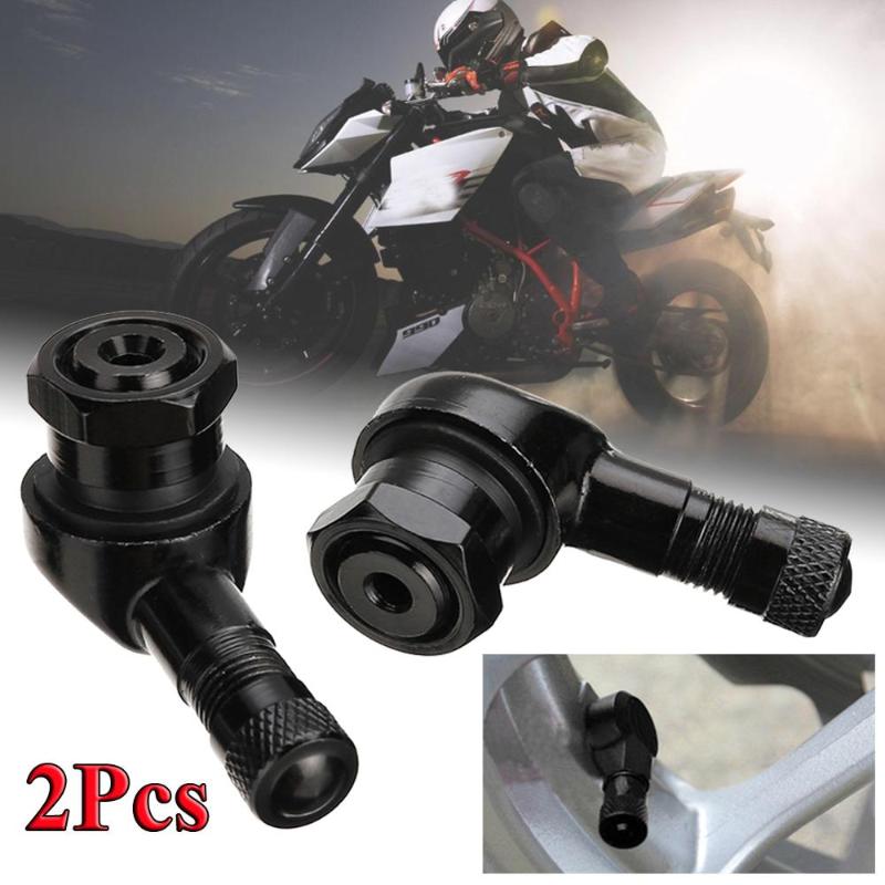 

2 Pcs Black CNC Motorcycle 90 Degree Angle Wheel Tire Stem Tubeless Valve Aluminum