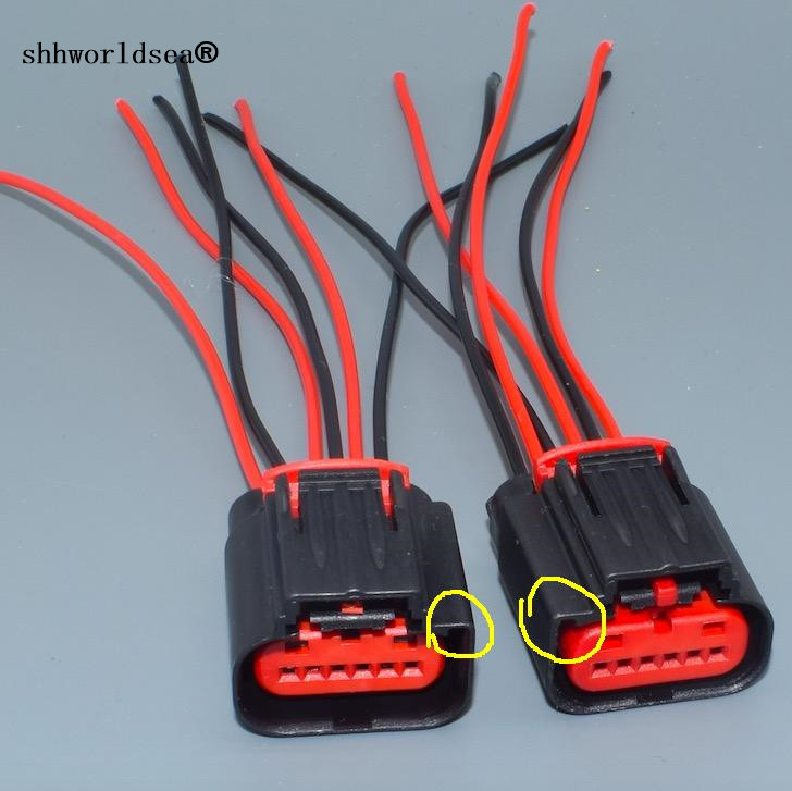 

shhworldsea 6 Pin Accelerator Pedal Position Sensor Throttle Pedal Connector Plug Wire Cable Pigtail For for GM 1438153-5 car