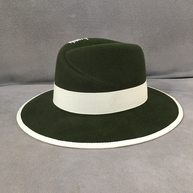 

Fedora New winter wool green fashion in Europe and the felt hat female French gentleman cap restoring ancient ways