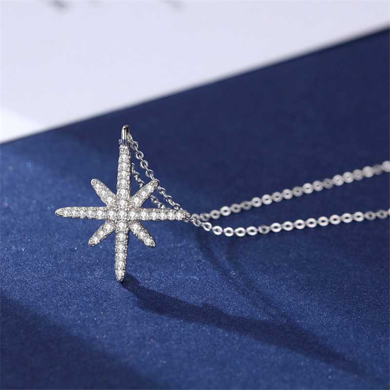 

2020 New Fashion Arrival Iced Out Octagon Star Zirconia Jewelry Choker Necklace For Women Female Pave Setting Statement Necklace