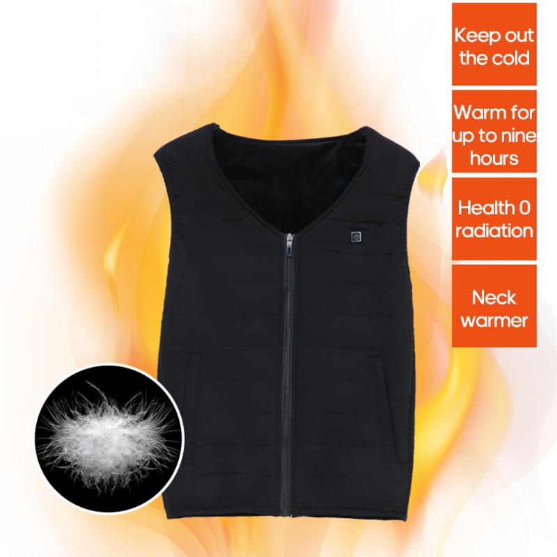 

Heating Vest USB Charging Heating Vest Intelligent Electric Clothes Submersible Black Silk Floss XXXL