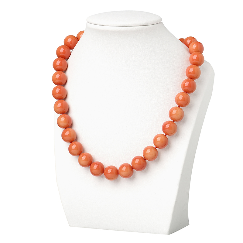 

Smooth Orange Synthetic Coral 12mm Size For Diy Knotted Necklace 18inch Created For Ladies Gifts H434