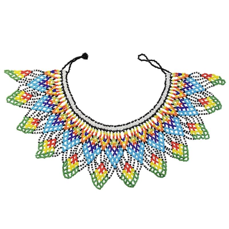 

Ethnic Bohemian Big Tribal Statement Bib Full Resin Beads Necklace Female Collar Shoulder Chain Women collares African Jewelry