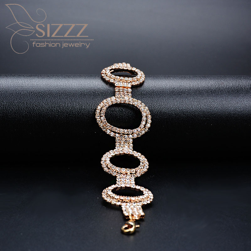 

2020 European and American gold color net red with the exaggerated crystal Bracelet&Bangles for women