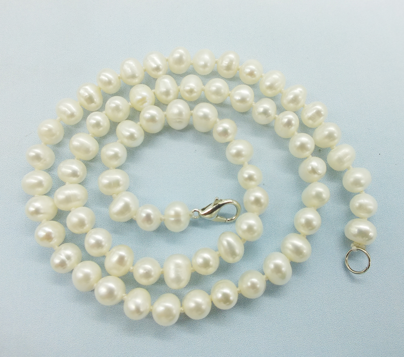

Promotion! Exquisite, beautiful, 6-7MM natural white freshwater pearl necklace 18