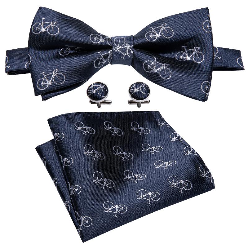 

Designer Bowtie for Men Silk Cartoon Pre-tied Bows Blue Cravat Fashion Male Accessory Butterfly Bow Ties Birthday Gift Party 827