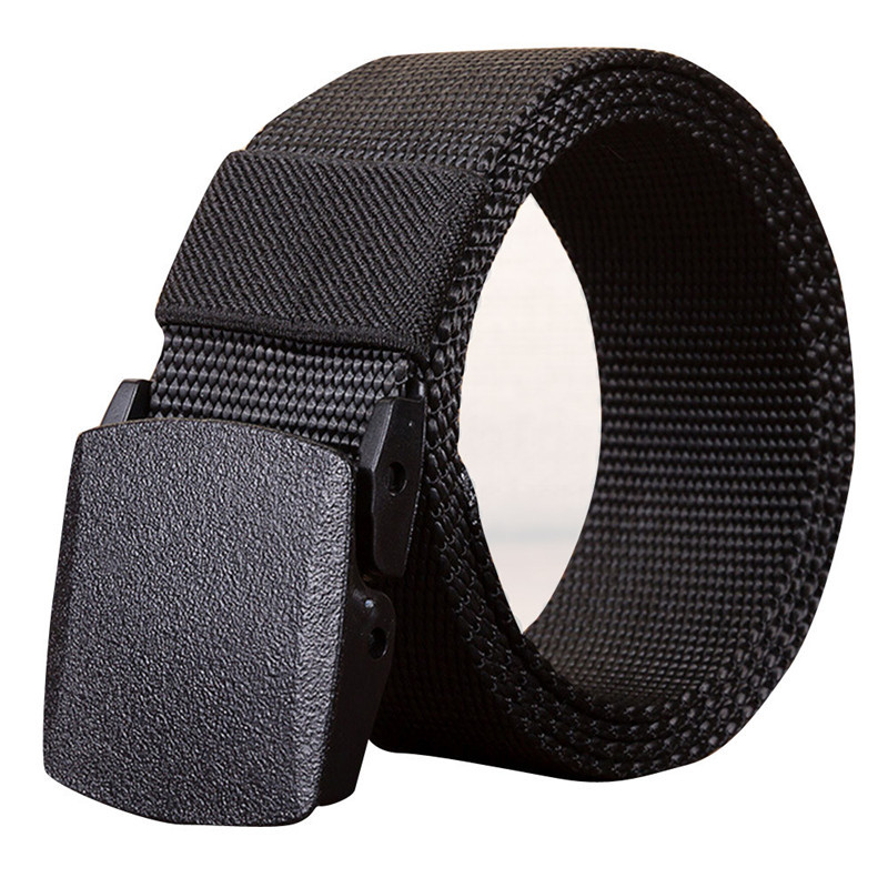 

2020 New Men's Outdoor Sports Nylon Waistband Canvas Web Belt Dazzling Men's Fashion Accessories Drop shopping #30, Black