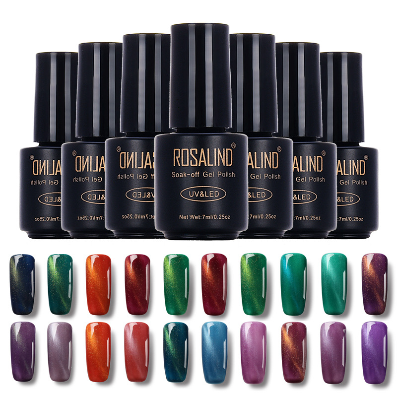 

ROSALIND Brand 7ML Cat Eyes Finish Gel Polish Soak-off UV LED Nail Gel Polish Mirror Quick Dry Top Coat Nail TSLM1, 07