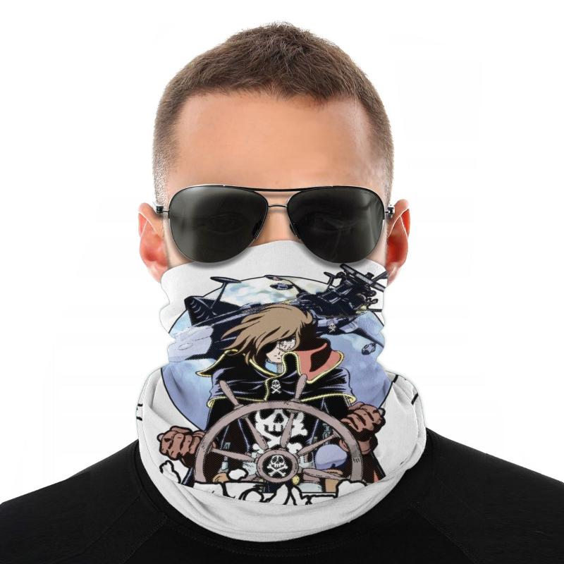 

Space Pirate Captain Harlock Scarf Half Face Mask Tube Scarf anime manga Tubular Bandana Protective Headband Outdoor Hiking