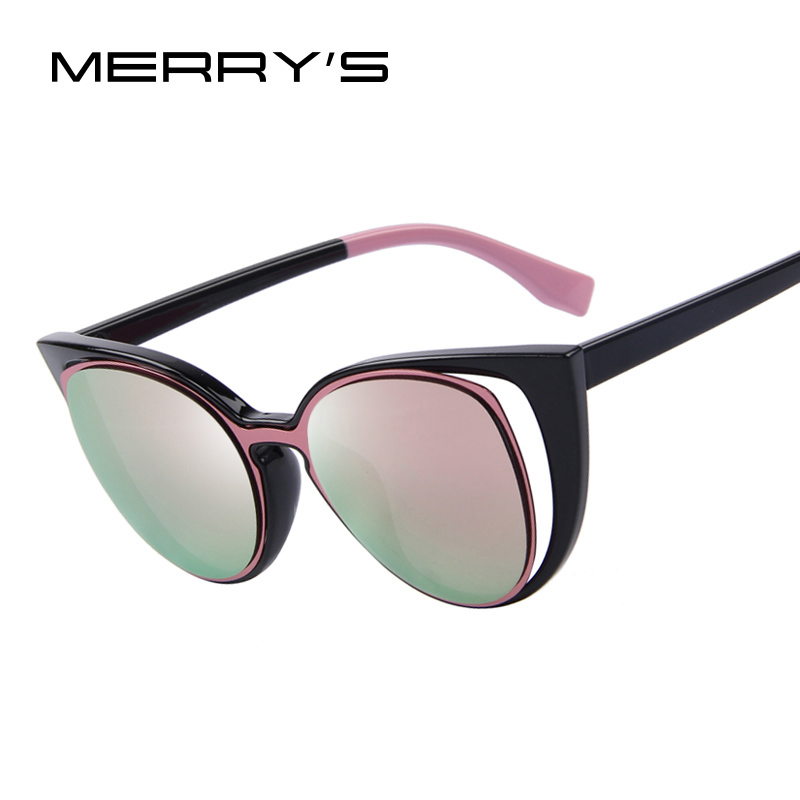 

MERRY'S Fashion Cat Eye Sunglasses Women Brand Designer Retro Pierced Female Sun Glasses feminino UV400