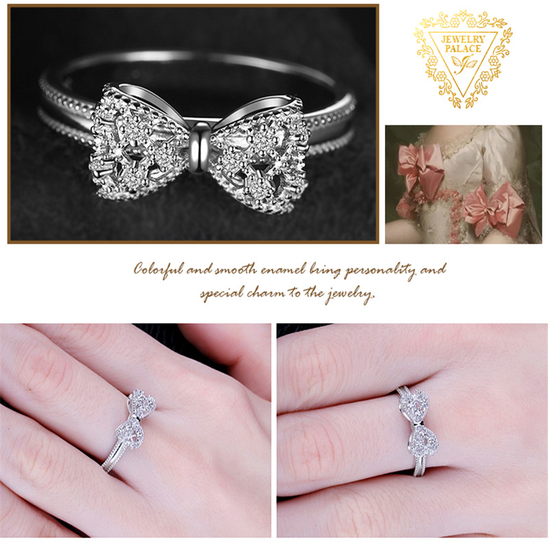 

Sweet Bow knot Anniversary Cubic Zirconia Rings for Women Birthday Gift Jewelry
