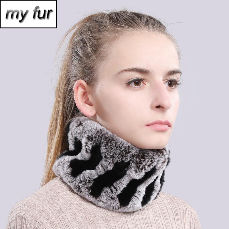 

Women Real Fur Ring Scarf Knit Good Stretch Genuine Rex Fur Headbands Elastic Warm Soft Natural Rex Scarves