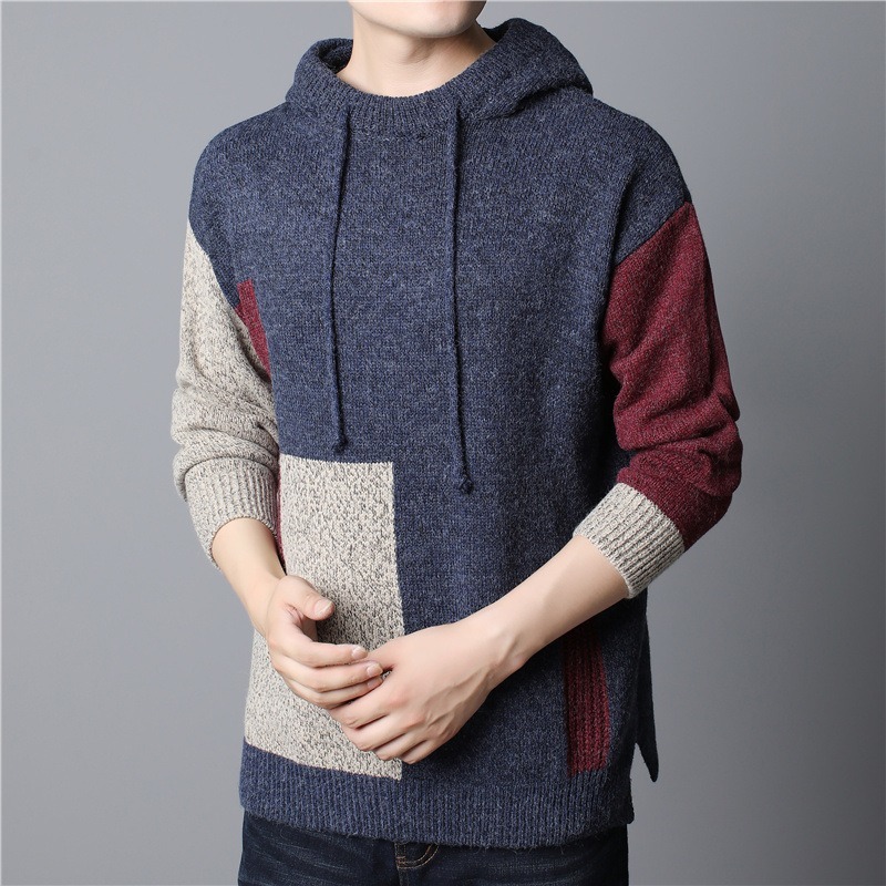 

Europe and America men's knitwear autumn/winter pullovers for men's fashion knitted outerwear to keep warm and keep warm, White;black