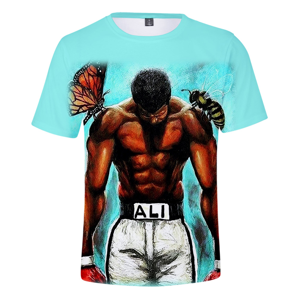 

Muhammad Ali T-shirt men's / women's summer casual short-sleeved 3D short-sleeved t shirt Muhammad Ali girl boy hip-hop top hot, White;black