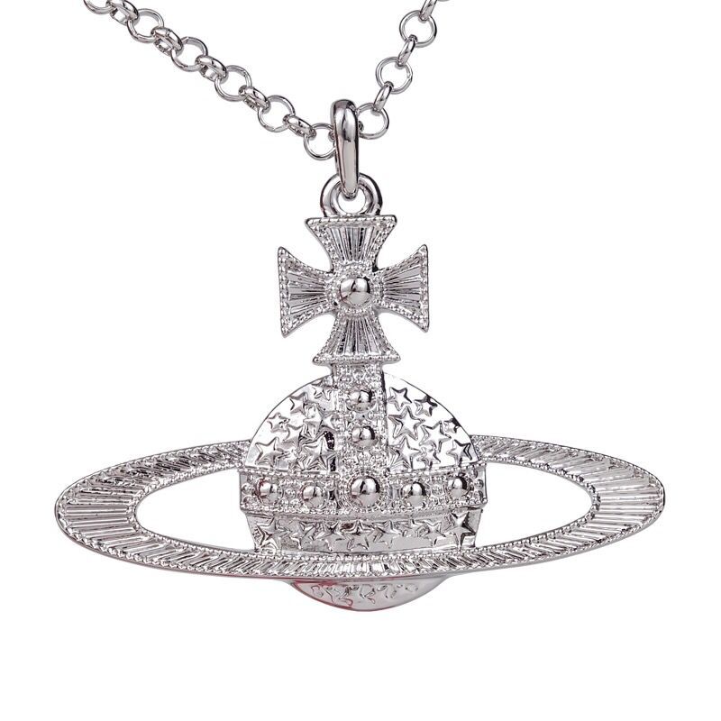 

Flat Gypsophila Necklace Five-pointed Star Without Diamond Saturn Necklace Queen Mother Classic Saturn Necklace Silver