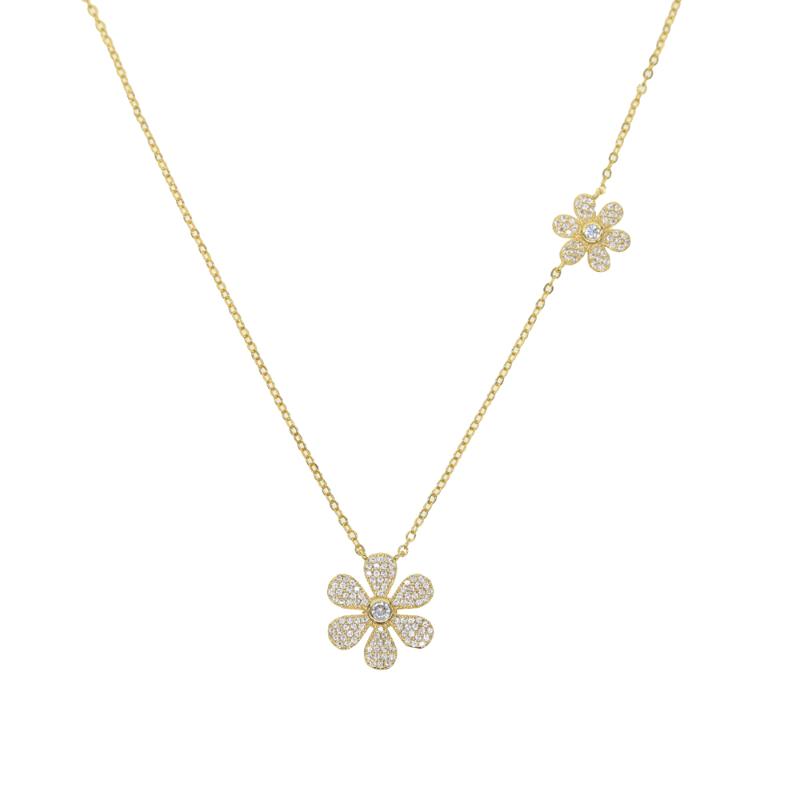 

2020 delicate dantiy cz paved flower Lariat Pendant Necklaces for Women Y Style Long Chain Layering Flower Jewelry Wedding Gift