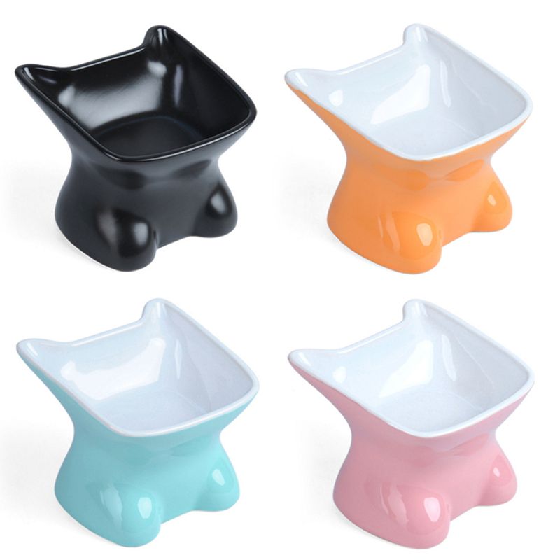 

Pet Ceramic Bowl Cute Cartoon Drinker Feeder Dog Cat Feeding Dispenser Container Q39B