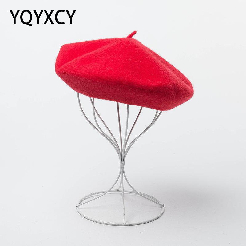 

Winter Wool Beret Women CasuaL Warm Beret Hat Cap Autumn Party Club Female Beanie Painter Cap Female High Quality, White