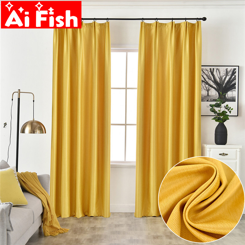 

Yellow Modern Blackout Curtains For Living Room Orange Solid Color Thick Bedroom Curtain Drapes Kitchen Fabric Cortinas MY488#3, White