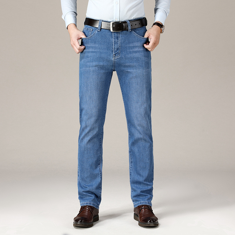 

2020 New Men Jeans Autumn Straight Soft Regular Mens Blue Black Jeans Trousers Vintage Mens Clothing Big Size 40 42 44 46,1852