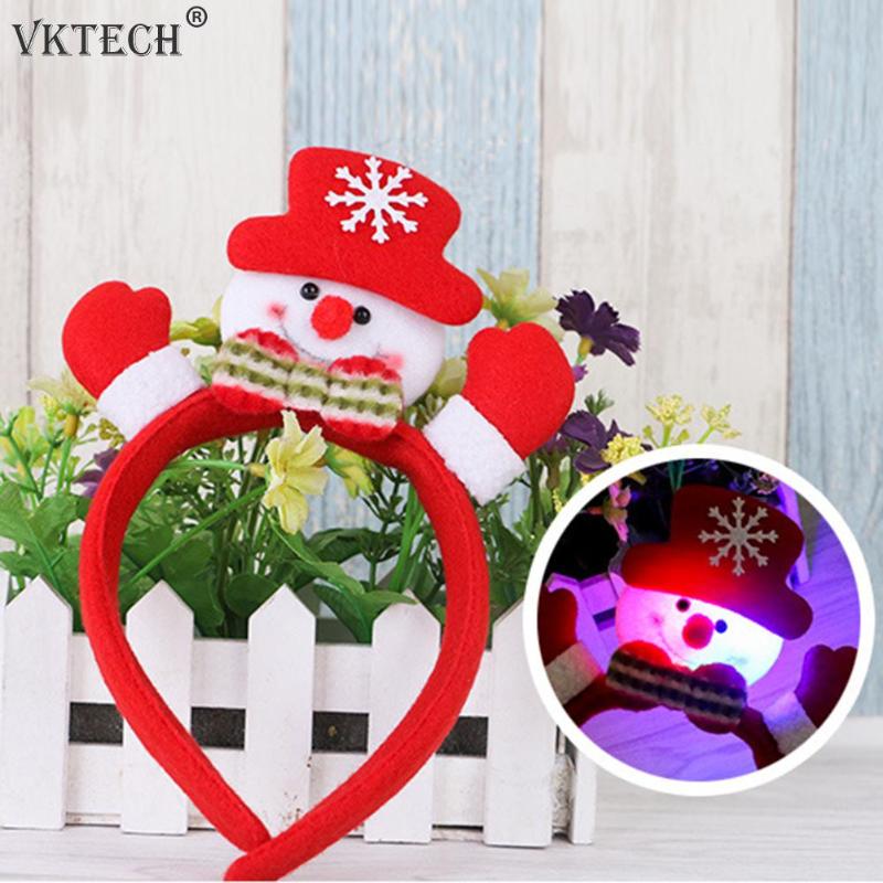 

LED Flashing Christmas Hair Band Headband Holiday Glowing Xmas Headwear Head Buckle Party Decor Headdress