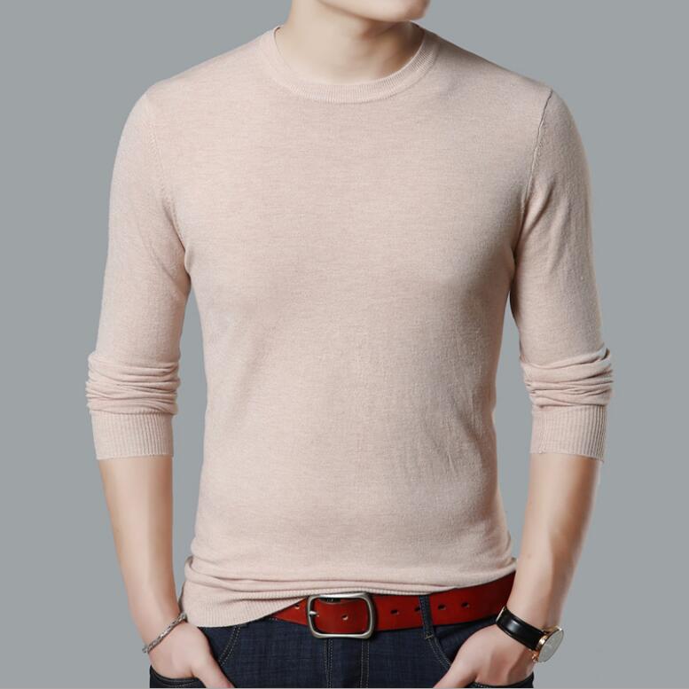 

2020 New Spring Autumn Casual Men's Sweater O-Neck Slim Fit Knittwear Solid Color Mens Sweaters Pullovers Men's Clothing