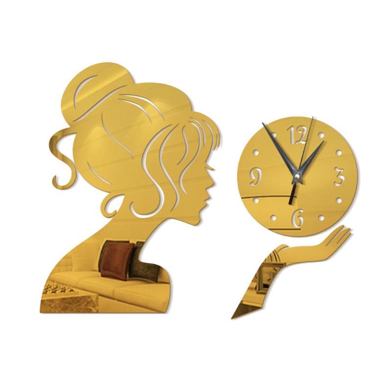 

3D DIY Acrylic Wall Clock Fashion Technology Mirror Girl Mirror Stickers Clock Wall Stickers