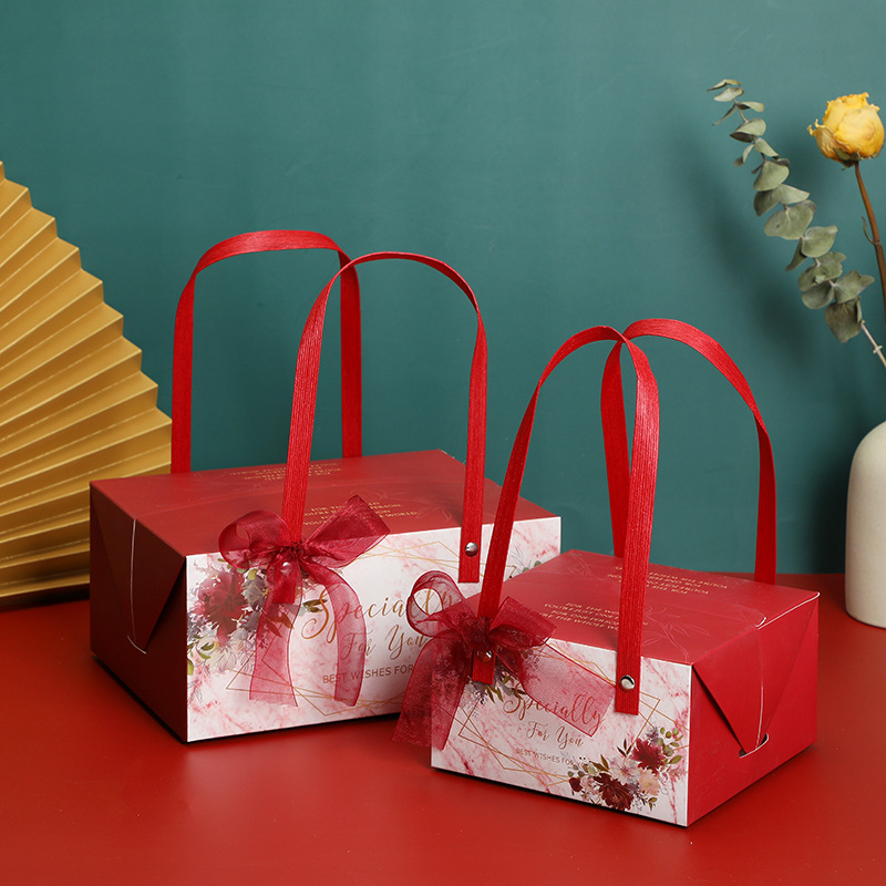 

10pcs Gift Box Packaging Handle Paper Gift Bag Kraft Paper Wedding Favors for Guests Baby Shower Birthday Party Decor With Ribbo