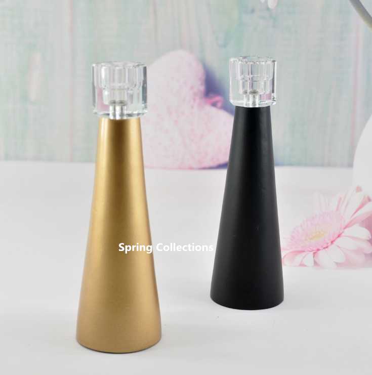 

High quality Wood+Glass Gold/Black House Candle Holder Wedding Restaurant Decor Candlestick Candlelit Dinner Decoration