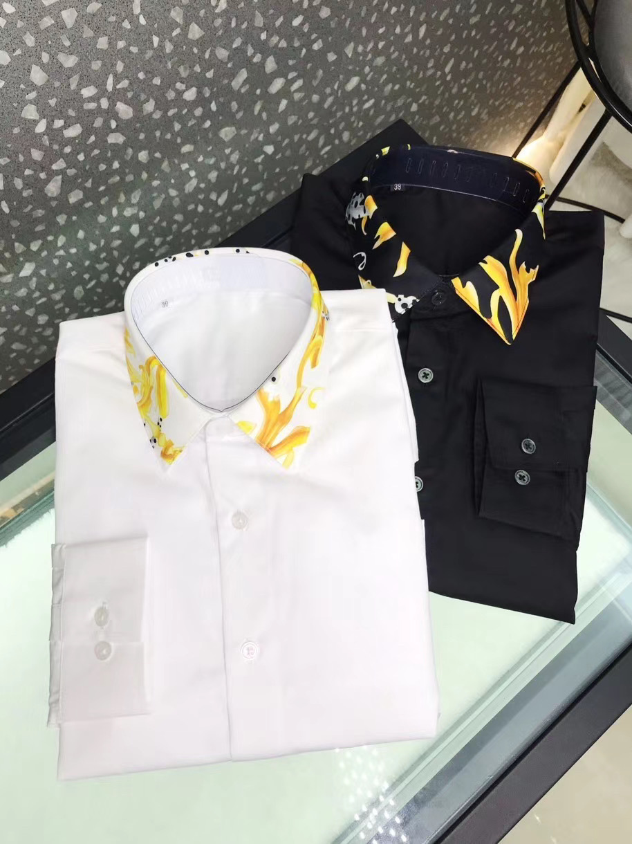 

Men's Dress Shirts Mens designer Dress Shirts business casual shirt brand clothing men long sleeve shirt high quality cotton Tops 01261, As picture