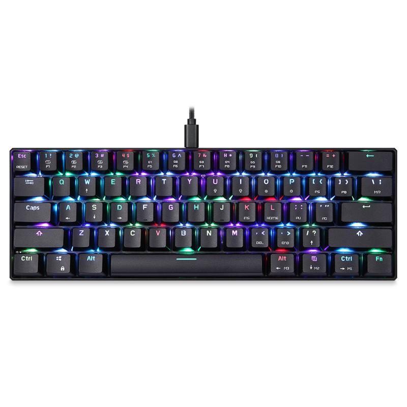 

MOTOSPEED 61 Mechanical Keyboard RGB Backlight 61-Key Blue/Black Switches Gaming Keypad 2ms Response Speed All Anti-ghost Keys