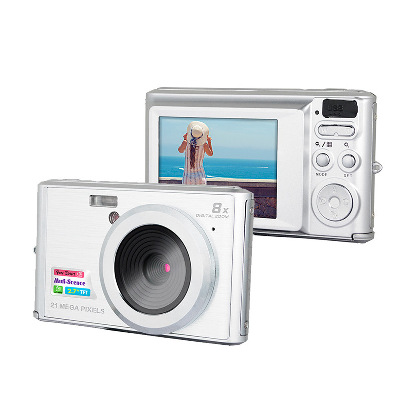 

KaRue 1280 * 720 HD Mini Digital Camera 18MP 2.7" TFT 8x Zoom Smile Capture Anti-shake Video Camcorder, Black