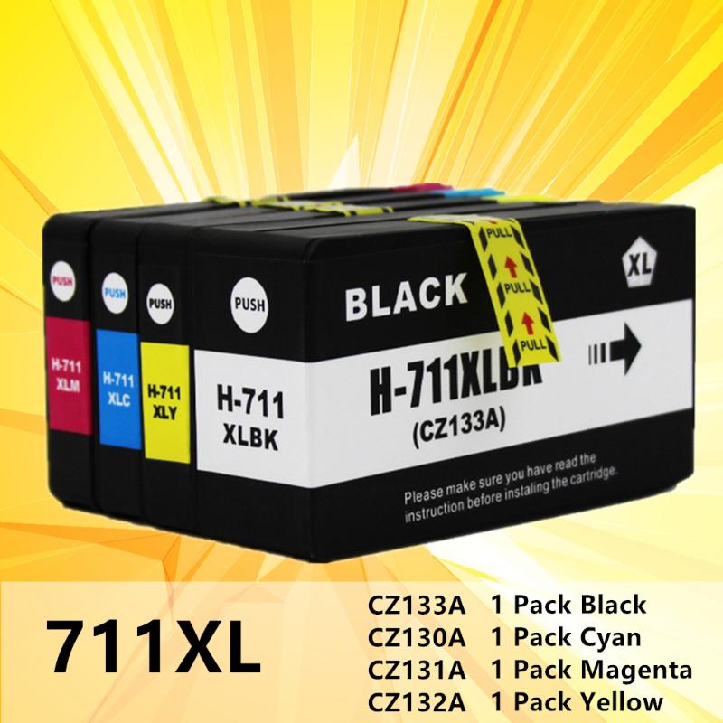 

4PK For 711 711 XL For 711XL Remanufactured Ink Cartridge Compatible DesignJet T120 T520 Printer cartridges