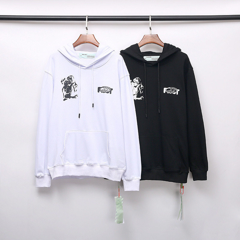 

Autumn winter brand new mens designer hoodies fashion long sleeve shirts off black white sweatshirt for men and women stylist hoodies
