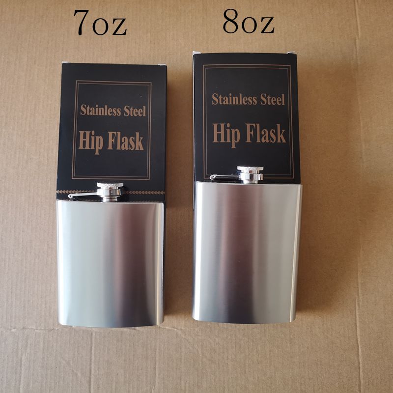 

Customized 7oz & 8oz stainless steel hip flask outdoor portable whiskey flagon men gift pocket hip flask KC07081