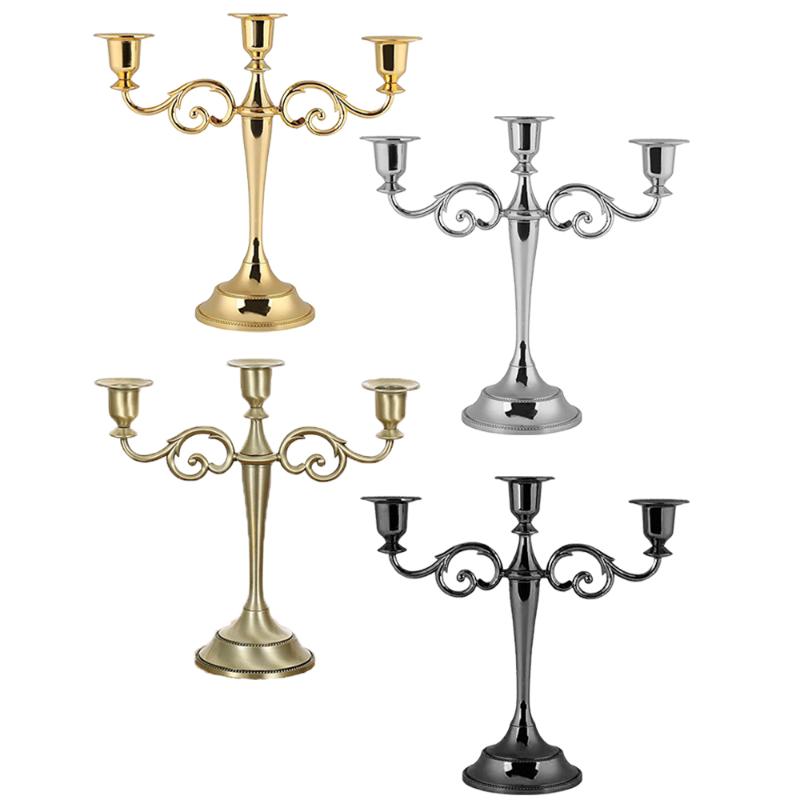 

3-Arms Metal Candelabra Candlestick European Candle Holder Candle Stand for Wedding Christmas Party Dinner Home Decoration