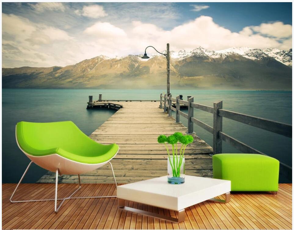 

custom photo mural wallpaper 3d Maldives seaside wooden bridge scenery living room home decor 3d wall muals wall paper for walls 3 d, Non-woven wallpaper