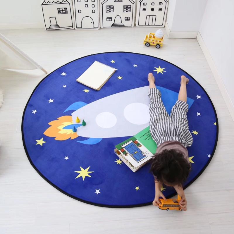

Cartoon Round Carpet Children's Room Thick Sponge Children's Game Curtain Floor Pad Computer Chair Child Tatami Soft Mat S