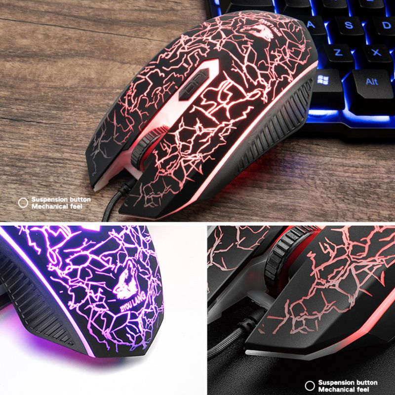 

1Set T11 Mechanical Keyboard Rainbow Backlight Keypad Mouse for PC Laptop Gaming Q81F