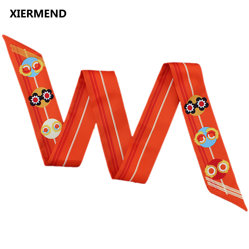 

2020 ,115cm*5 Scarf Eyes Monsters Tie Bag Handle narrow long Scarf Ribbon Ribbon Spring Summer head skinny scarves
