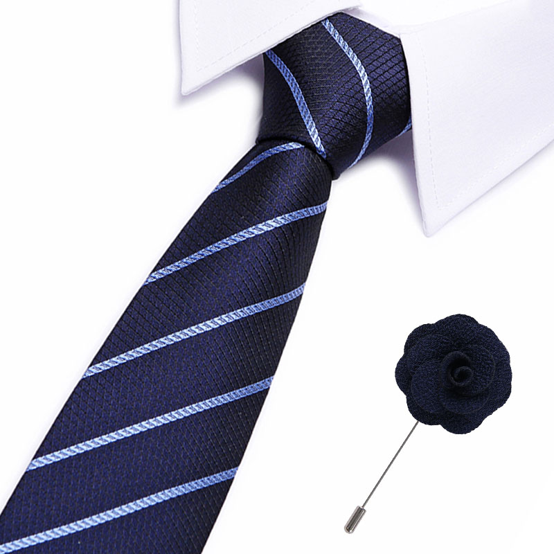 

European Men's Silk Necktie Ties Skinny Dot Narrow 7.5cm Tie Casual Plaid Bow Tie&brooch set England Cravat