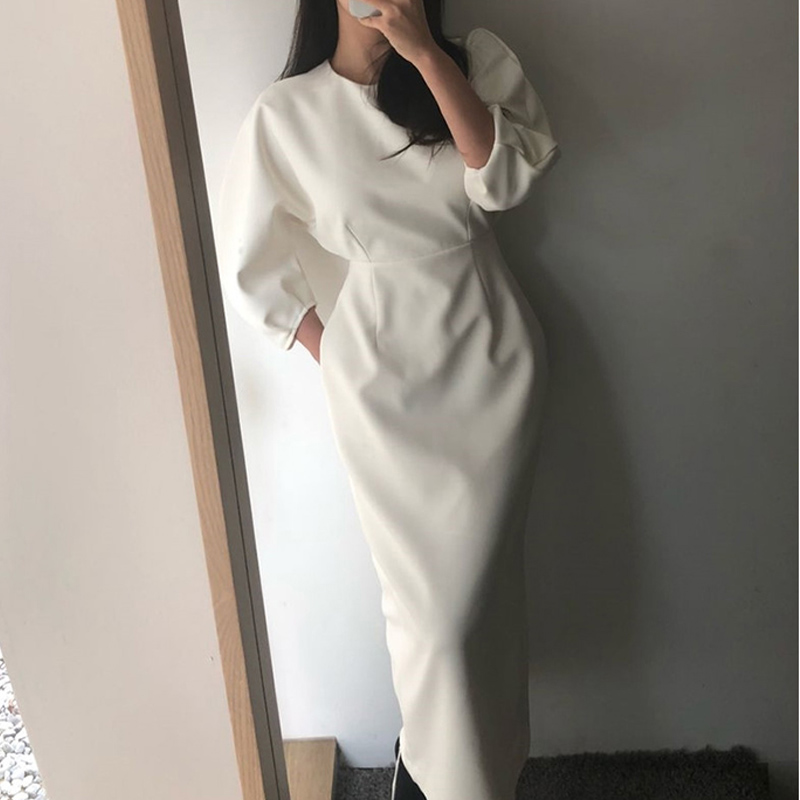 

Women' Party Dress elegant long slim waist maxi dress, Beige