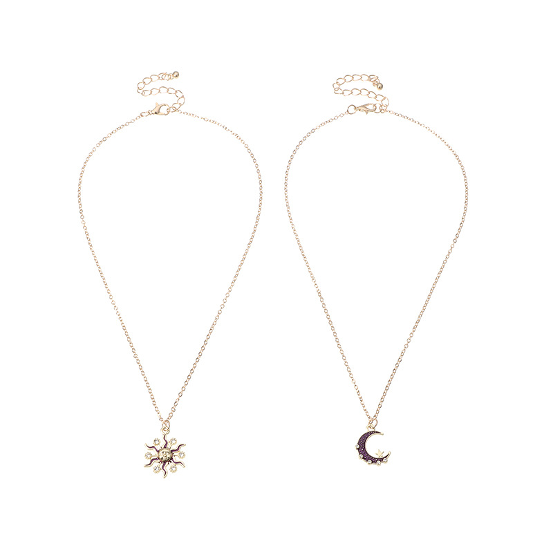 

Sun Moon Double Layer Chains Choker Necklace For Women Jewelry Collares Friends Girl Accessories Aesthetics Suspension XL10232