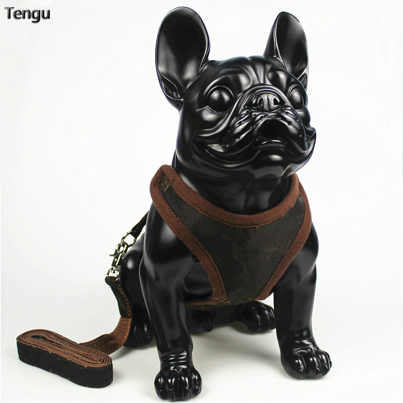 

Three color pattern pet leash rope dog vest style chest straps cat chest back collar with leash rope pet supplie Cotton material