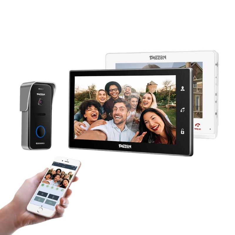 

TMEZON Wireless/Wifi Smart IP Video Doorbell Intercom System ,10 Inch+7 Inch Screen Monitor with 1x720P Wired Door Phone Camera